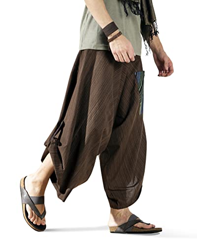 The Veshti Company Soft Boho Harem Pants Pajama for Men, 100% Cotton High Waisted Harem Yoga Bottoms for Him