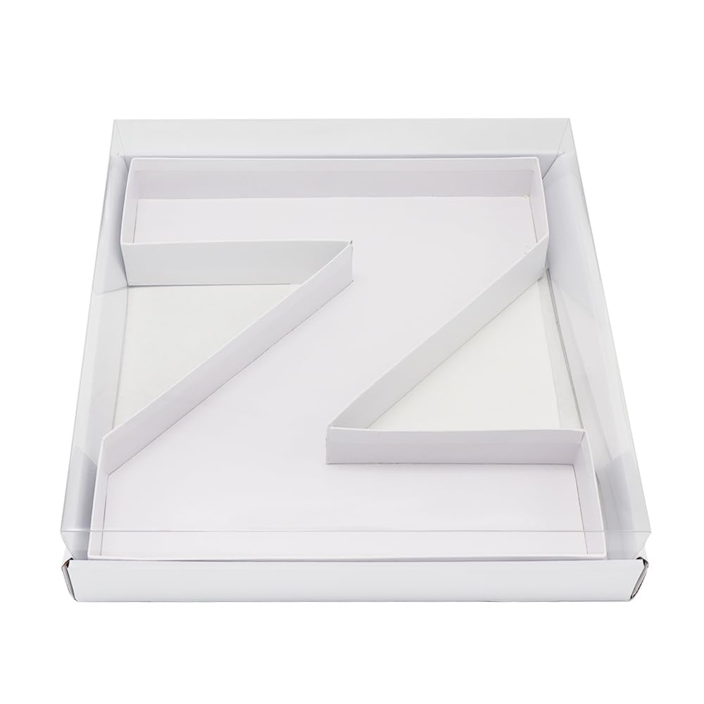 WENPACK 30.5cm Fillable Cardboard Letter Shaped Box Clear Cover Sweets Charcuterie Grazing Packaging (Z)