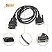 X AUTOHAUX OBDII OBD2 Main Cable Diagnostic Tool Adapter Connector Cable for Launch X431 CRP129 CRP123 Creader VII and VIII,Male to 2 Rows 15 Pin Female