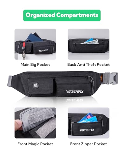 image for WATERFLY Fanny Pack for Women Men Water Resistant Small Waist Pouch Sl