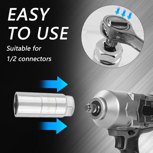 Image of Salior Oil Pressure Sensor Socket with 1 /2 inch Drive Port,Heavy Duty 27mm Sockets for Removal Oil Pressure Sending Unit,Professional Oils Pressures Switch Socket Automotive Tools