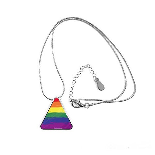 Collier LGBT et lesbienne : pendentif arc-en-ciel transgenre et bisexuel avec chaîne
