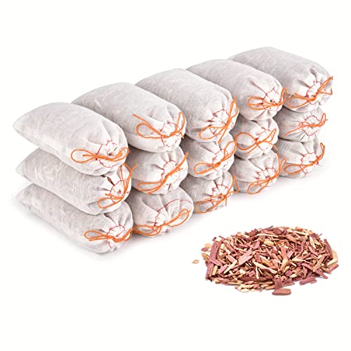 Homode Cedar Blocks for Clothes Storage, Cedar sachets for Drawers and Closets Fresh Scent, Aromatic Ceder Wood Chips Hanging Rings, Scented Clothing Bag Fresheners, 30 Pack - Thumbnail 2