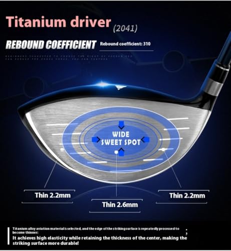 Left o Right Handed Golf Fairway Wood 1W 3W 5W Graphite Stiff Flex Driver Titanium Head Large Sweet Spot Enhanced Swing Speed Durable Accurate Shots Uomini con Copricapo
