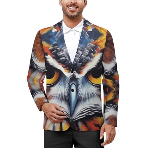 Colorful Owl Men's Casual Blazers Slim Fit Sport Coats Blazer Two Buttons Suit Jacket for Work Party