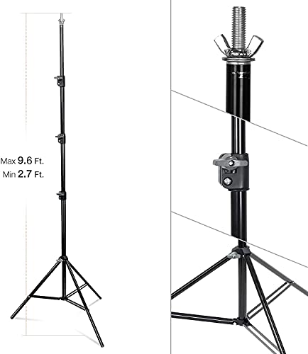 Julius Studio Triple Crossbar 10 (W) x 9.6 (H) ft Adjustable Backdrop Background Support Stands, with Mounting Bracket and 6 Pack Spring Clamp, Carry Bag, JSAG596