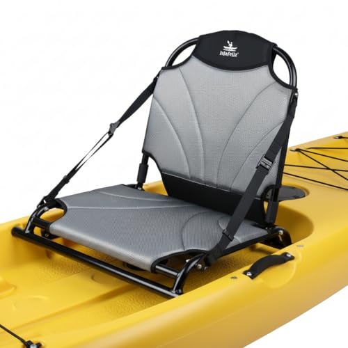 Aluminum Frame Kayak Seat Replacement – Breathable Mesh Stadium Chair for Sit-On-Top Fishing Kayaks & Canoes – High Back Support & Adjustable Straps
