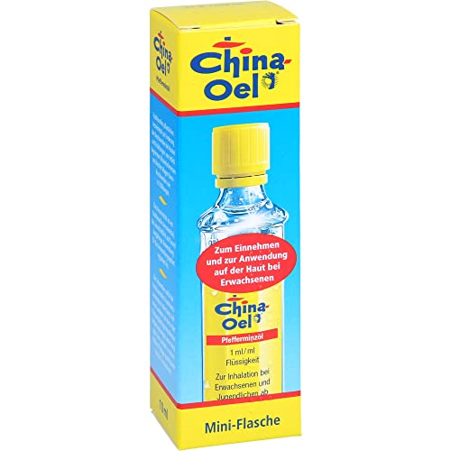 China Oel 10ml ohne Inhalator - reines Pfefferminzöl zur Einnahme und Inhalation bei Erkältung und Muskelschmerzen