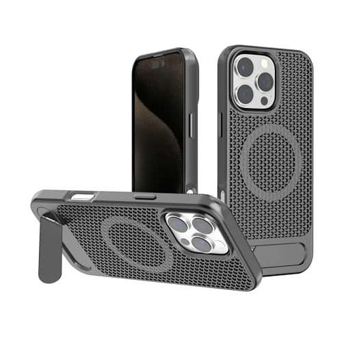 KOOLRIVER�EFor ��Phone17 Pro Max �ϏՌ��P�[�X/�J�o�[ Qi�[�d ���C�����X�[�d �Ή� ���b�V�� ���M�� �X�^���h�@�\ ���������� For �A�C�t�H��17�v���}�b�N�X(�O���[)