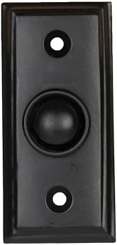 Doorbell Button, Vintage Decorative Push Button Door Chime, Ringer, Wired Doorbell Button Replacement 1, Black Powder Coat