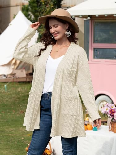 Image of BELAROI Plus Size Cardigan Sweaters for Women 2026 Pockets