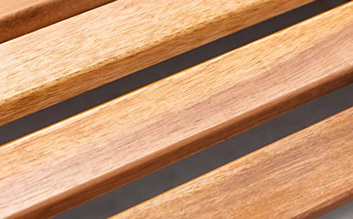 Chillroi® Ergonomische Doppelschwungliege XXL Saunaliege aus Akazienholz Gartenliege 120x150 in cm – Bild 4