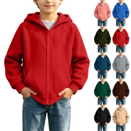 Boys Zip Up Hoodie Fall Long Sleeve Oversized Sweatshirt with Hooded Kids | Boys and Girls Zip Up Hoodie with Front Pockets, Raglan Sleeves, Soft Fabric, and a Relaxed Fit for Kids and Teens. - image 1