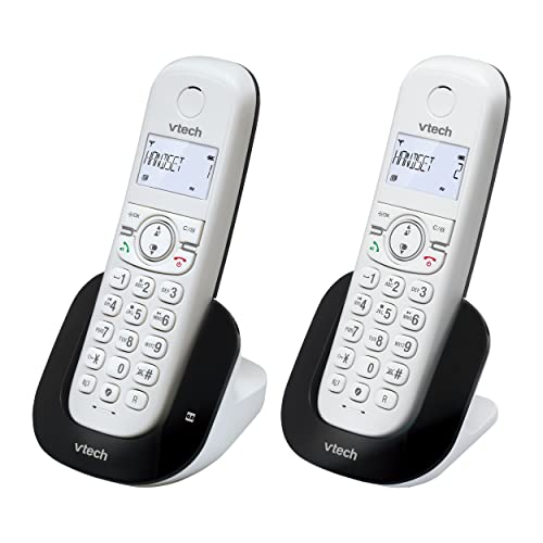 VTech CS1551 DECT Cordless Phone with Answering Machine and Call Block, 2 Handsets, Intercom, Landline House Phones, White, Caller ID/Call Waiting, Redial, Handsfree, illuminated Display and Keypad - 2