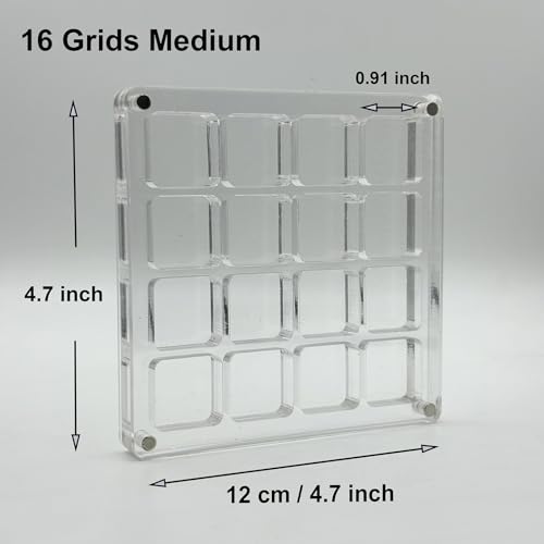 Image of Acrylic Magnetic Seashell Display Box,DIY Seashell Display Box,Clear Storage Box for Seashell,Gemstones,Nail,Jewelry (1Pc 16 Grids Medium)