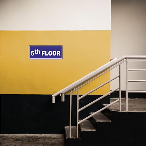 Image of ATTRACTSO - 5th Floor Sign Self Adhesive Laminated Sticker for Home, Office, Shop, Hospital, Hotel, Theatre, Restaurant - 12 inchx5 inch inch (Blue)