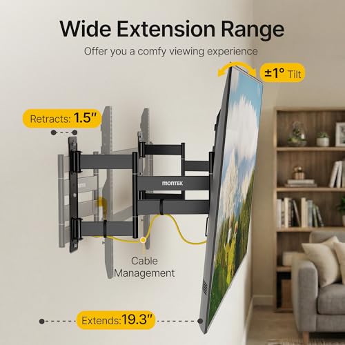 monTEK Full Motion Corner TV Wall Mount for 75-120 inch TVs up to 300lbs by monTEK - Used condition - Image 3