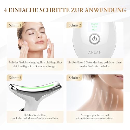 ANLAN Appareil Anti Rides Visage - 7 couleurs, EMS, Massage facial chaud, Nettoyage en profondeur, Machine à visage anti-rides – vue 9