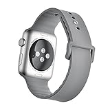 Huanlong New Soft Silicone Sport Style Replacement Iwatch Strap Band for Apple Wrist Watch Series1 Series 2(Concrete 42mm S/M)