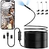 Dual Lens Endoscope Camera with Light, Ennovor 1920P HD Endoscope Inspection with 8 Adjustable LED Lights, Borescope with 32.8ft Semi-Rigid Snake, IP67 Waterproof and No WiFi Required for Android iOS