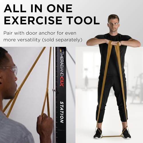 Image of THERABAND CLX Resistance Band with Loops, 5 Feet, Silver, Super Heavy, Non-Latex, Elastic Band for Exercise, Mobility & Rehab, Stretching, Home Workouts, Color-Coded for Easy Resistance Levels