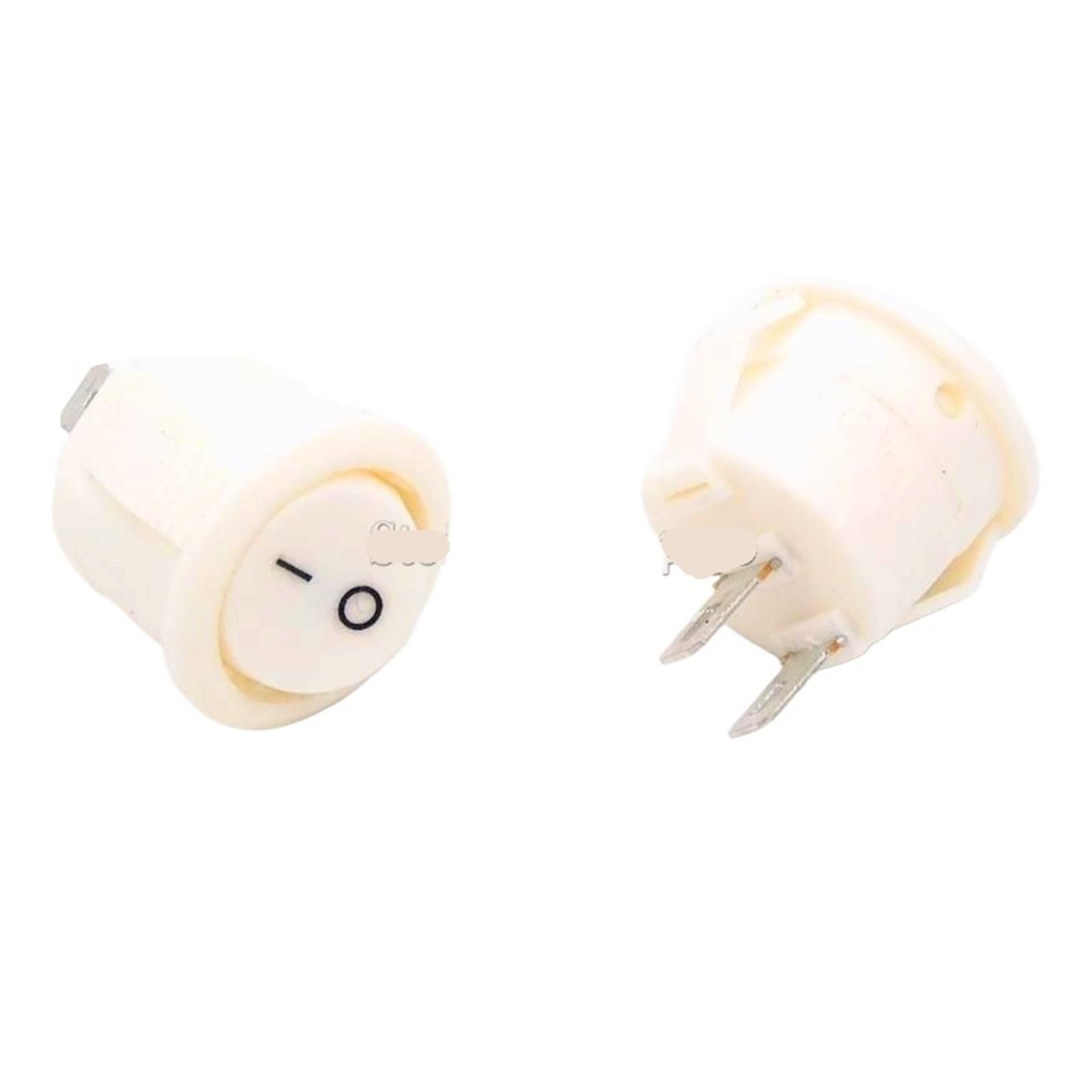 10 Uds. Interruptor Basculante Redondo Pequeño De 16mm Diámetro 2 Pines(White 10pcs)