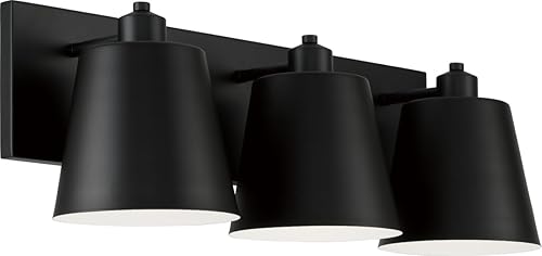 Capital Lighting 151331MB Alden - Cono de metal industrial moderno con luz interior blanca para tocador de baño, 3 luces, 300 vatios totales, 9