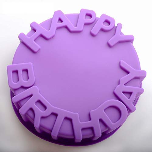 bosig® Silicone Cake Mold Big Round Shape Cake molds Happy Birthday Letter