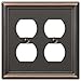 Amerelle 149DDDB Chelsea Wallplate, 2 Duplex, Aged Bronze