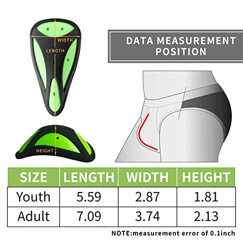 Unshdun Boys Youth Men Bioflex Protective Athletic Supporters Soft Cup Baseball Football Lacrosse Hockey(Adult, Green, One Size) #TOP6