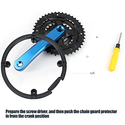 Robtle Crank Ring Protector, Plastic Mountain Bike Chain Guard Protector Bicycle Chain Wheel Crankset Support Protection Cover Accessories Suitable For M430 M590 M390, Black #TOP4