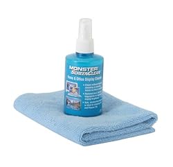 bottle of monster screen clean on a blue cloth