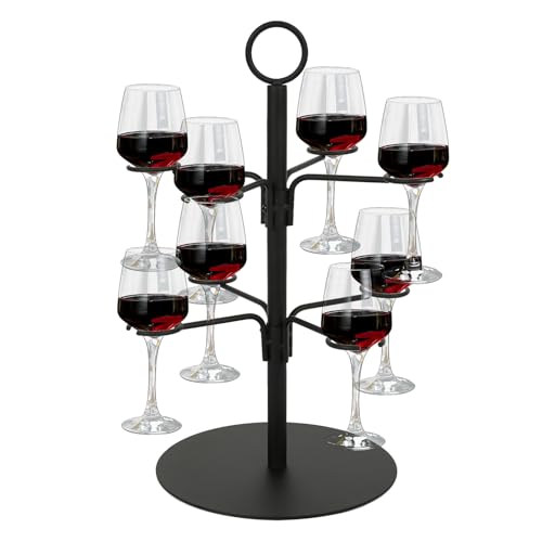 Soportes para Copas de Champán,2 Niveles 8 Vasos Torre de Champán,Soportes para Copas de Vino de Metal,Estante para Copas de Vino,para Bebidas,Cócteles,Martini Margarita Fiesta en Bar Exhibición