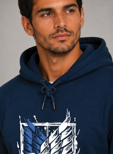 Image of ADRO Mens Abstract Graphic Hoodie | 320 GSM Cotton Poly Fleece | Regular Fit Contemporary Artistic Sweatshirt for Winter & Streetwear