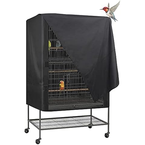 Explore Land Bird Cage Cover - Universal Pet Cage Cover for Night Cage Cover for Cats, Mink, Totoro, Parakeet, Parrot and Small Animals 01(Black, X-Large) Cover