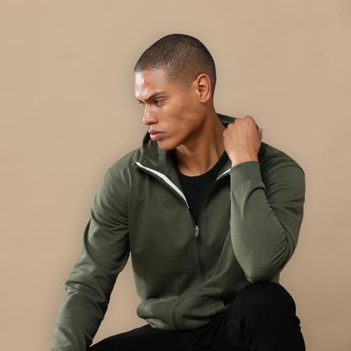 Image of REPUBLIC Cotton Fleece Regular Fit Hooded Sweatshirt Full Sleeves Solid Jumper Sweatshirt for Men