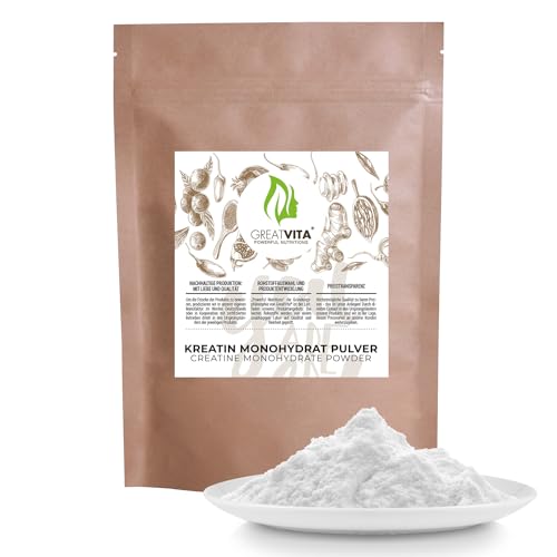 GreatVita Kreatin Monohydrat Pulver 400g | 117 Portionen -...