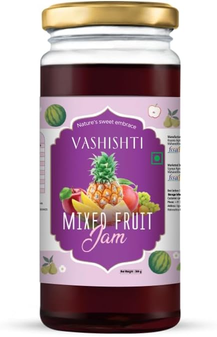 VASHISHTI Mixed Fruit Jam 300g | No Artificial Colors | Delicious Breakfast Spread | Healthy & Tasty Fruit Jam for Kids & Family