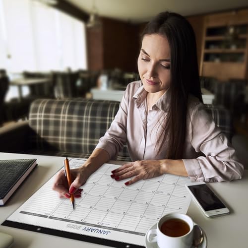 2026 Desk Calendar - 17" x 12" Desk Calendar 2026, JAN 2026 - DEC 2026, 12 Months Calendar 2026, Desk Pad, Large Ruled Blocks, Premium Paper - Image 3