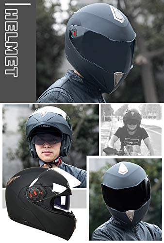 Casque modulaire moto Bluetooth double visière anti-buée cap casques - 2