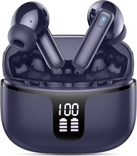 Ecouteurs Bluetooth sans Fil,Écouteurs sans Fil Intra-Auriculaires HiFi Stéréo avec Réduction de Bruit ENC,40H d'Autonomie,IP7 Étanche,Écran LED,Appairage en un Pas, Pour Sport/Téléphone/Travail