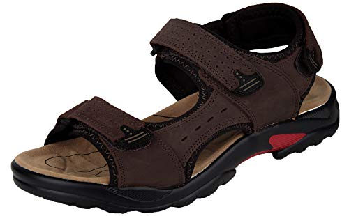 4HOW Men's Outdoor Sandals Trail Leather Water Sports Shoes