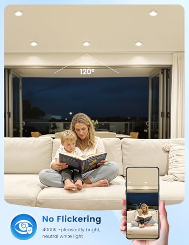 LED Einbaustrahler 230V Energieklasse B, 5W 800LM Neutralweiß LED Spot 68-80mm Lochmaß, IP44 Deckenspots 26mm Ultra Flach 4000K Einbauleuchten für Badezimmer Küche Wohnzimmer, Nicht Dimmbar, 12 Stück