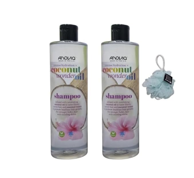 @NOVIA Coconut Wonder Oil Shampoo Nourishing & Strengthening Hair Care By A no vi a, 2X 415mL With Free Beauty Body Puff(Any Colour) - Image 3