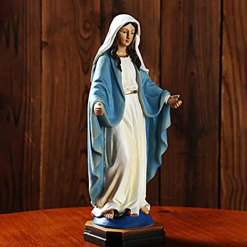 Dequate Our Lady of Grace Blessed Statue - Virgin Mary Statue - 8.8" Catholic Religious Gifts - Resin Colored Statue Figurine - Garden Catholic Religious Decor