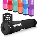 DMooseバーベルパッド、首、肩の圧迫を和らげ、腰をサポート、安全ストラップ付きノンスリップEVAフォームスクワットパッド、スクワット、ランジ用ヒップスラストパッド-スタンダード＆オリンピックバー用