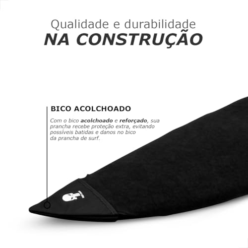 Capa Toalha Prancha de Surf Performance Capa de Pano Universal 6'5 - Confira Cores (Preto)