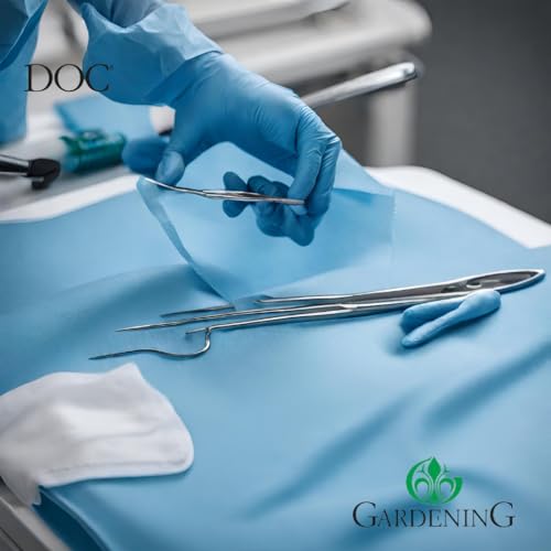 DOC Sterile chirurgische Tücher aus TNT 50 x 50 cm, Packung mit 10 Stück, Einweg-Tuch, wasserdicht, in Verbindung mit TNT + PE, Größe 50 x 50 (10 Stück)