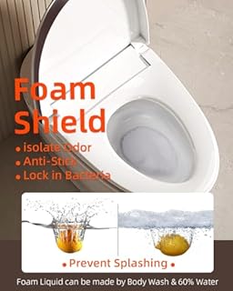 EPLO Smart Toilet with Powerful Flush, Auto Open/Close,Foam Shield, Elongated Heated Seat, ADA Comfort Height Bidet Toilet,Instant Warm Water&Dryer,Temp Display - iX7-PRO