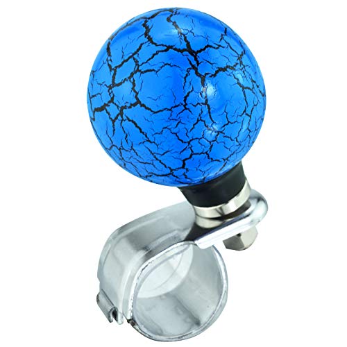 Lunsom Ball Steering Wheel Knob Marbling Round Suicide Spinner Turning Grip Helper Driving Power Aid Handle Control Car Booster Fit Most Vehicle (Blue) #TOP3